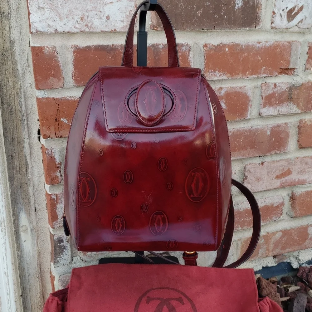 cartier leather backpack Buy Vintage Burgundy at the Best Price – Labellov palladium finish Cartier | Bags | Cartier